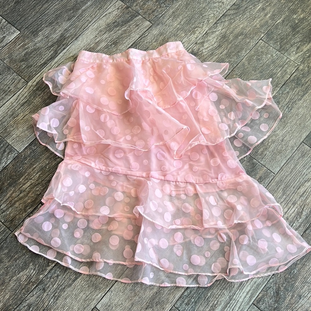 Elegant Pink Ruffle Midi Skirt